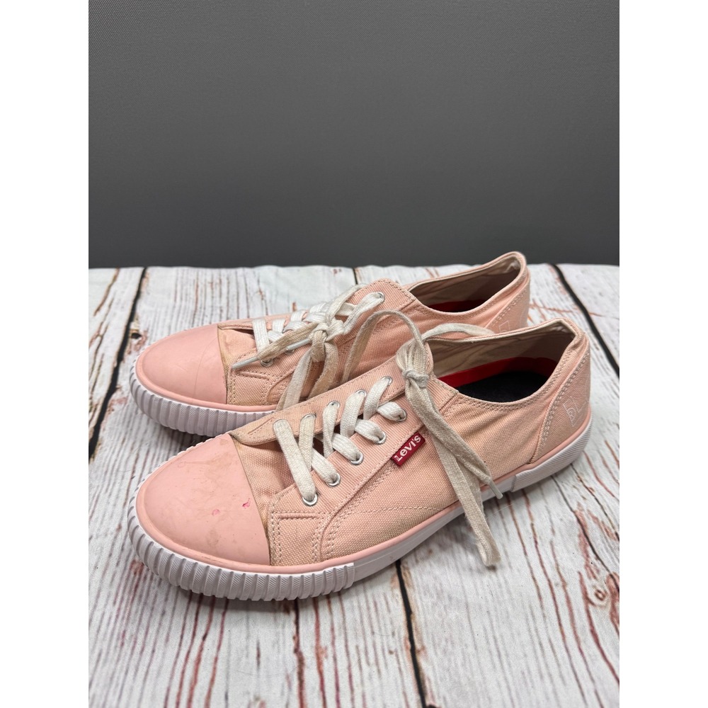 Levis Canvas Sneakers Womens Pink‎ Low Top Lace Up Shoes 520364RR29 Size 9